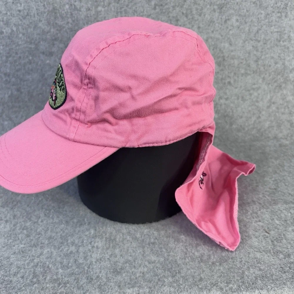 Fishin Chix Pink Fishing Sun Hat Cap Neck Flap Embroidered Fish Womens Outdoor